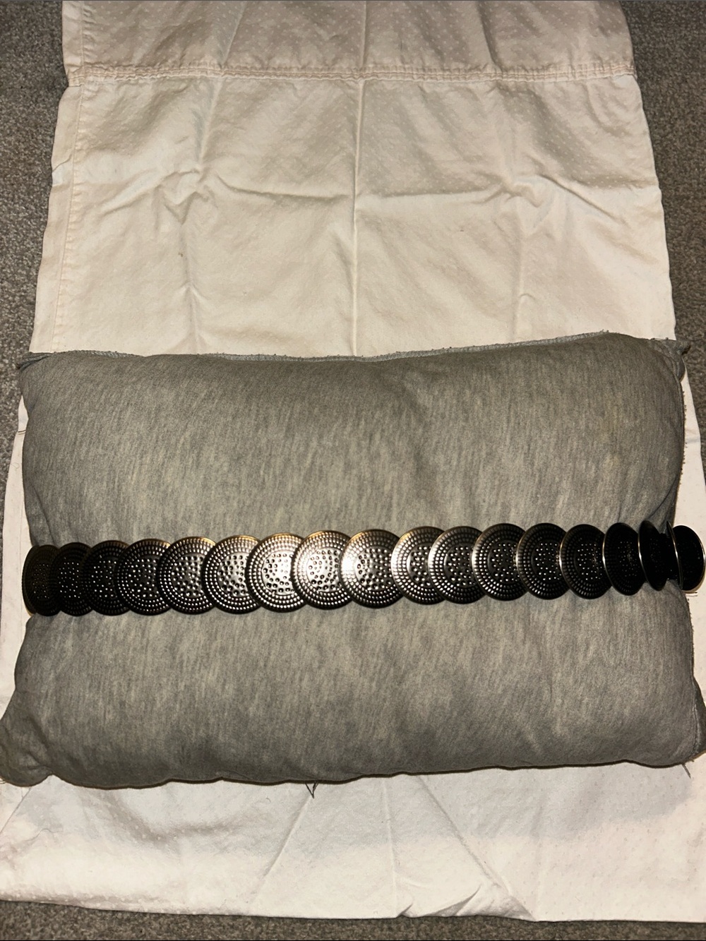 Women’s Silver Metal Coin-Link Belt